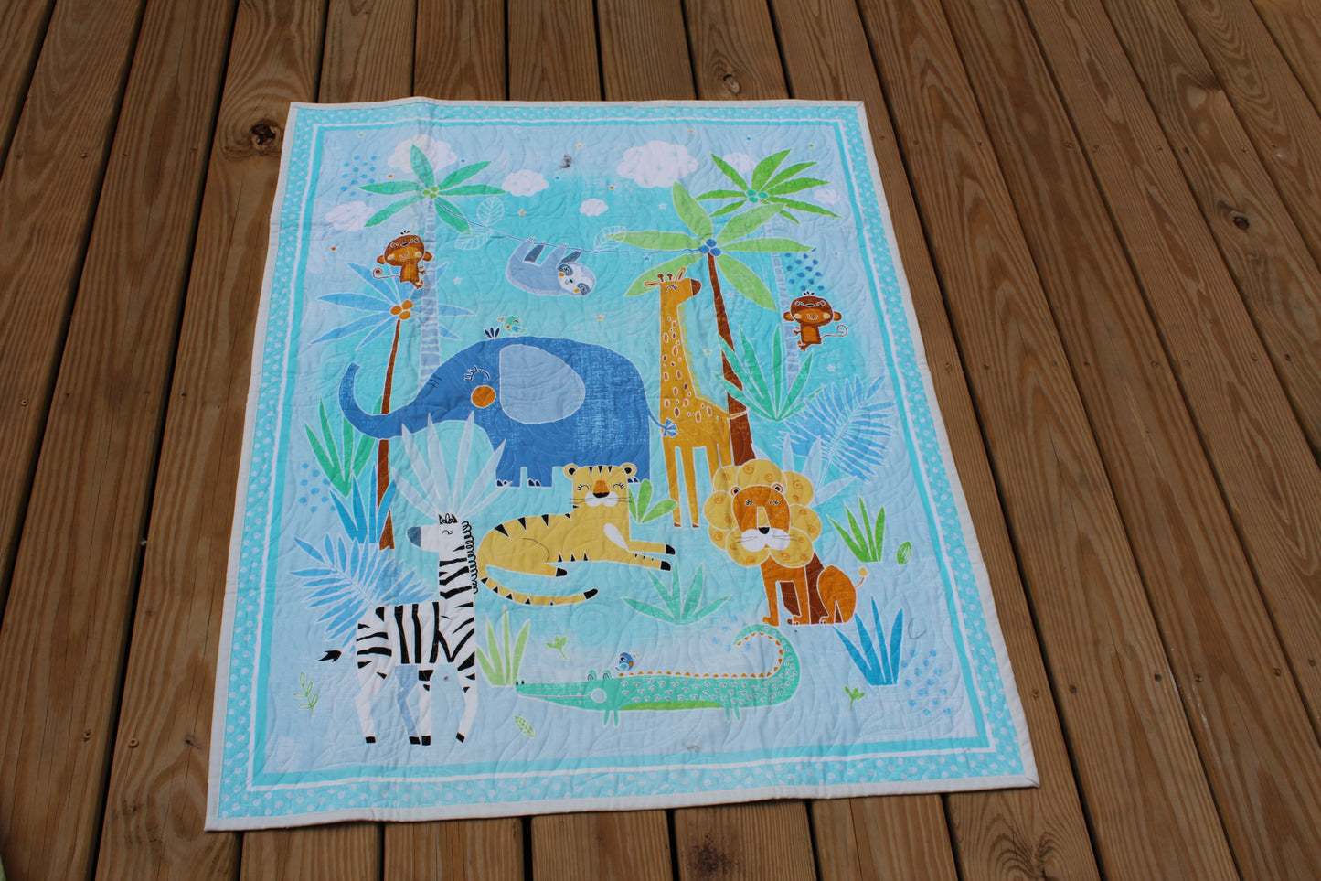 Blue Animal Baby Quilt