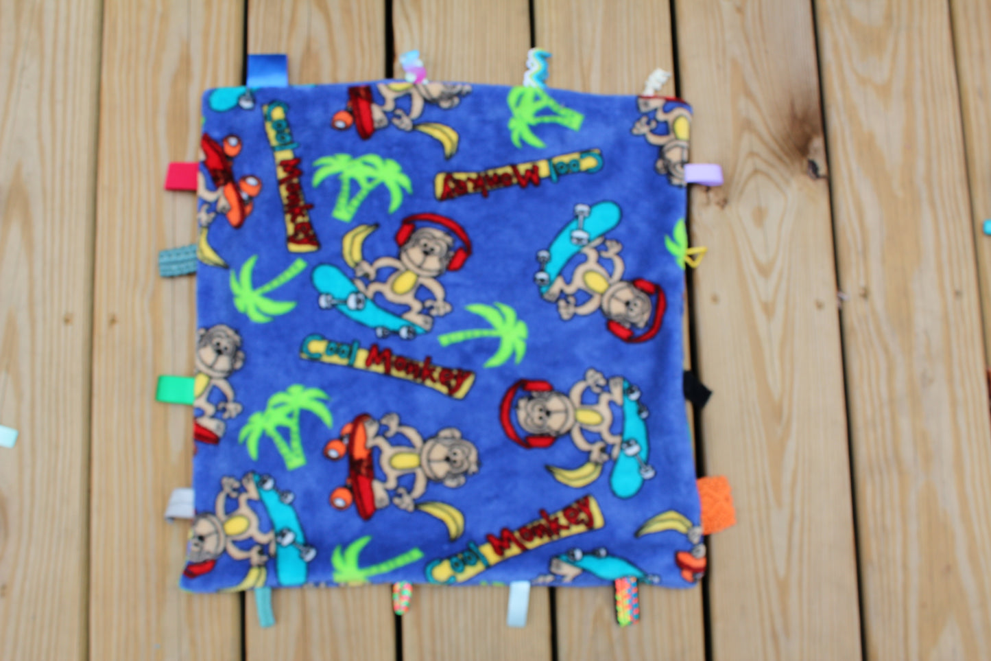 Blue Cool Monkey Tag Blanket