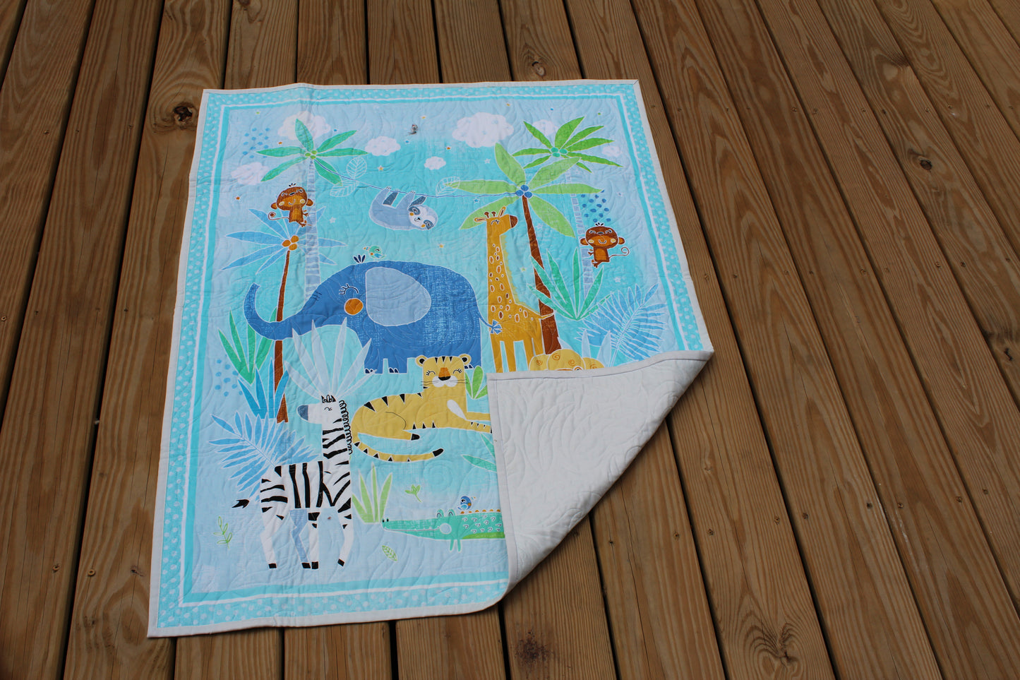 Blue Animal Baby Quilt