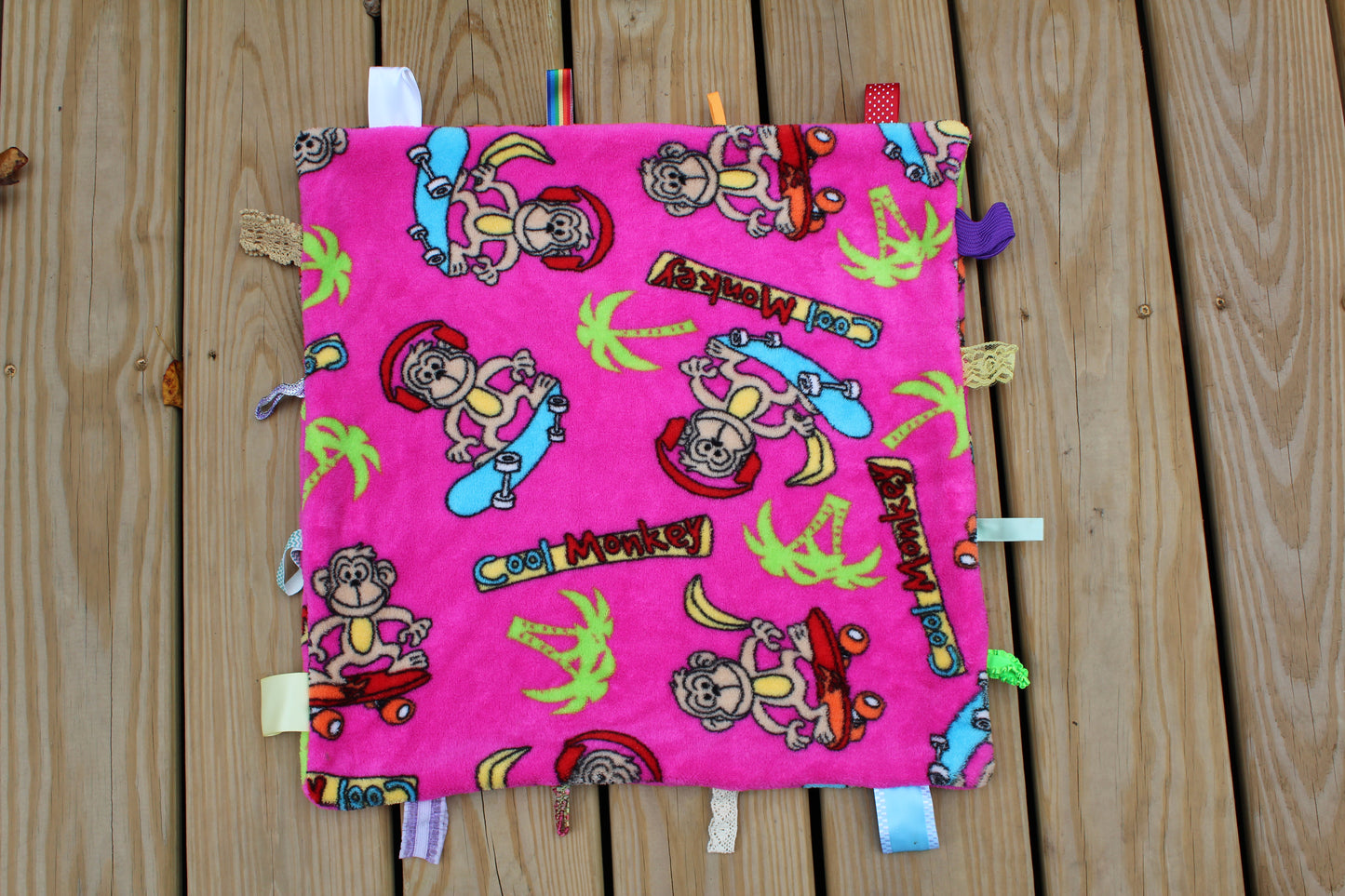 Pink Cool Monkey Tag Blanket