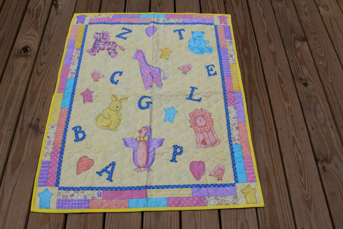 Yellow Alphabet Baby Quilt