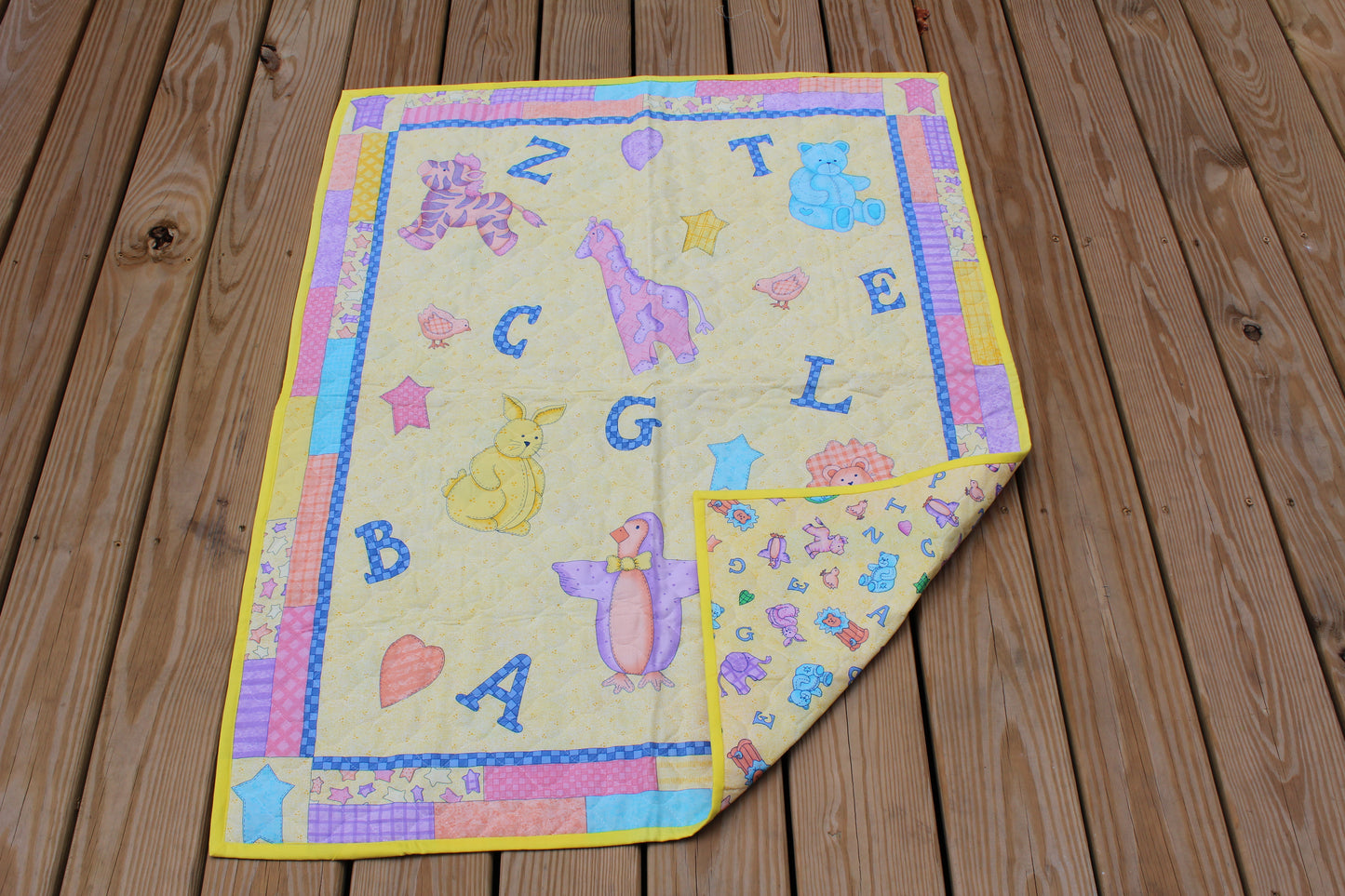Yellow Alphabet Baby Quilt